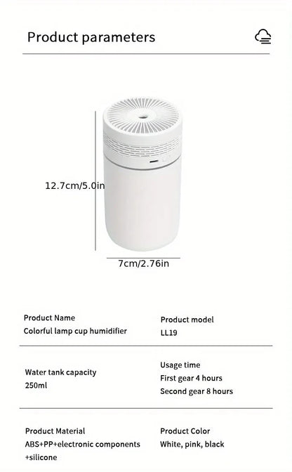Portable USB Car Air Humidifier with LED Light - Smarsty