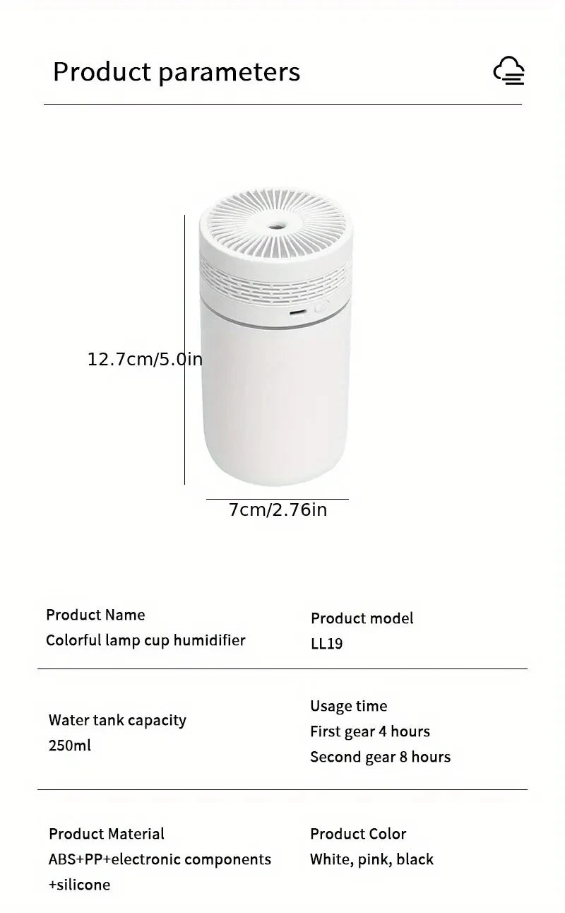 Portable USB Car Air Humidifier with LED Light - Smarsty