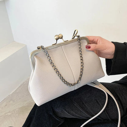 Vintage Soft Skin Shell Bag Lychee Pattern Crossbody - Smarsty