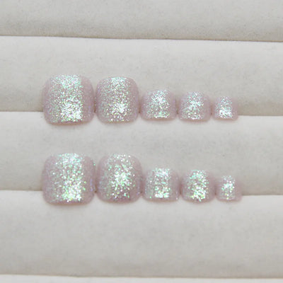 Colorful Flower Press On Nails Set with Glitter - Smarsty