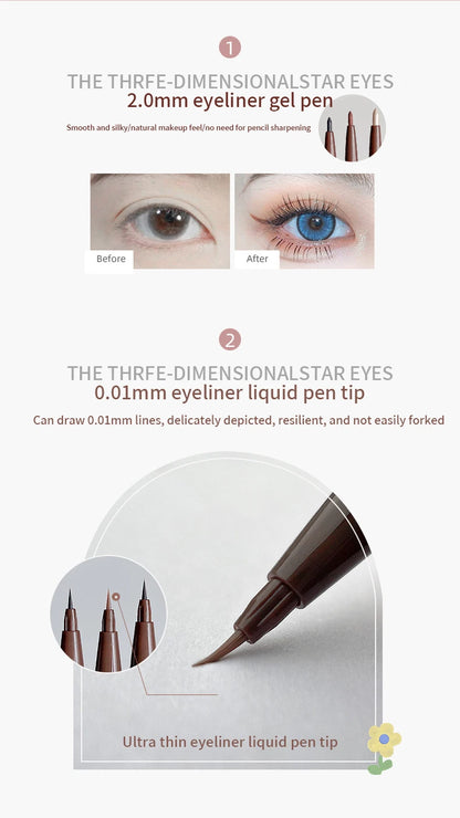 Double Head Eyeliner Pen with Fine Tip Waterproof - Smarsty