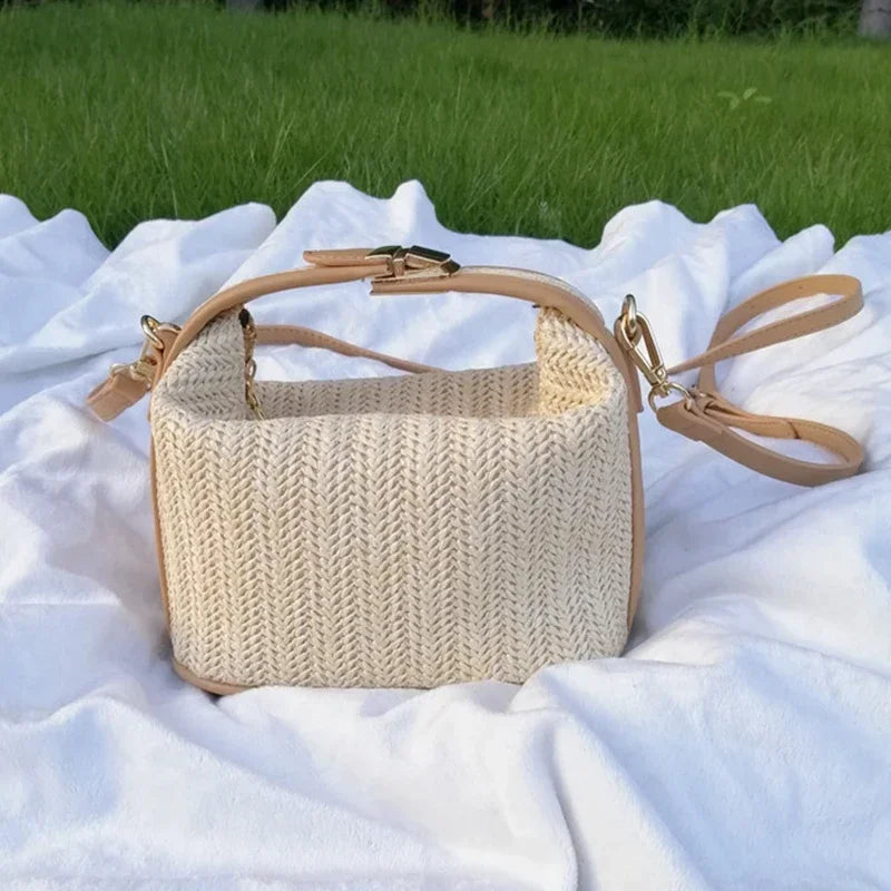 Yogodlns Summer Small Straw Handbag Crossbody Beach Bag - Smarsty
