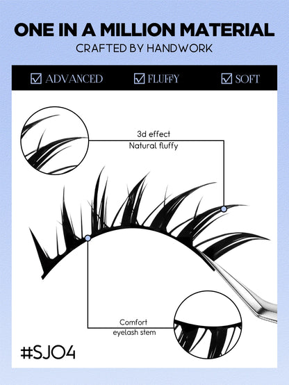 Groinneya Cat Eye 3D Natural False Lashes Fluffy Soft - Smarsty