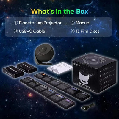13 In 1 Galaxy Ultral Star Projector HD Image Area LED Night Light, 13 Film Discs,360° Rotate 1/2h Timer for Kids&Adults Bedroom - Smarsty