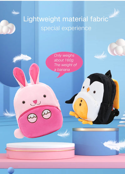 Soft Plush Kids Backpack With Cartoon Animal Design - Smarsty