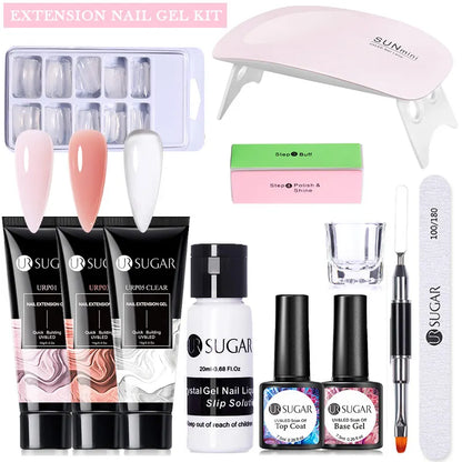 Nude Glitter Gel Nail Polish Kit for Long-Lasting Manicure - Smarsty