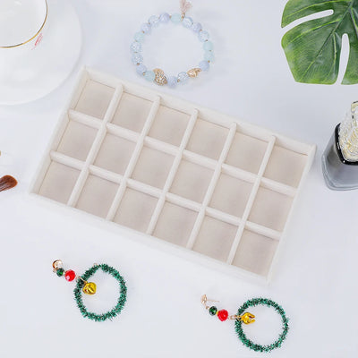 Beige Flocking Jewelry Box with Exquisite Design - Smarsty
