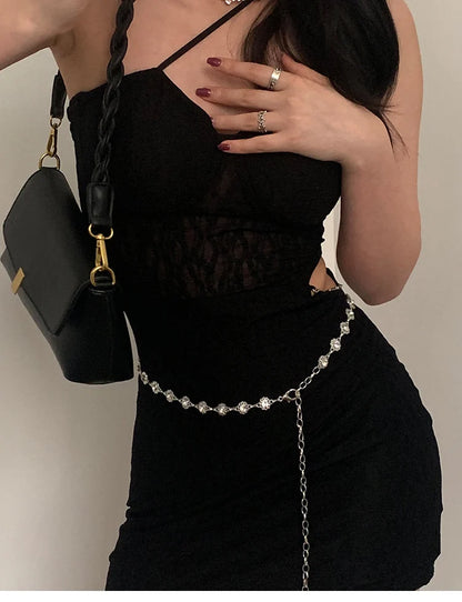 Metal Chatelaine Belt Thin Fashion Chain Accessory - Smarsty