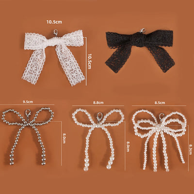 1Pairs Bowknot Shoe Decoration Shoe Lace Clips with Stylish Beaded Sneakers，Detachable Resin Pearls Flower Shoe Clips Decorative - Smarsty