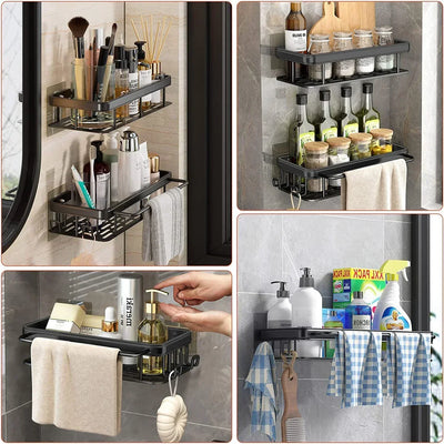 Aluminum Alloy Bathroom Shelf No Drill Storage Solution - Smarsty