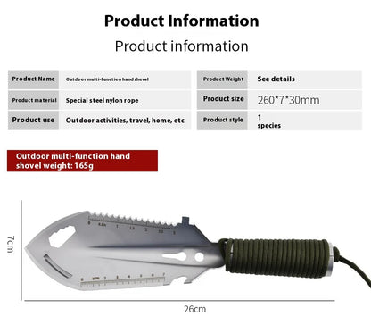 Portable Camping Hiking Traveling Pinic Shovel Multifunctional Ordnance Shovel Survival Outdoor Equipment Garden Tool Shovel by Smarsty