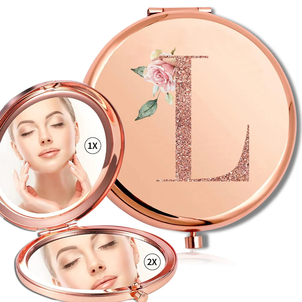 Rose Gold Double Sided Makeup Mirror Compact Design - Smarsty