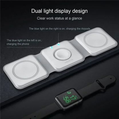3 In 1 Wireless Charging Pad Foldable Desktop Charger - Smarsty
