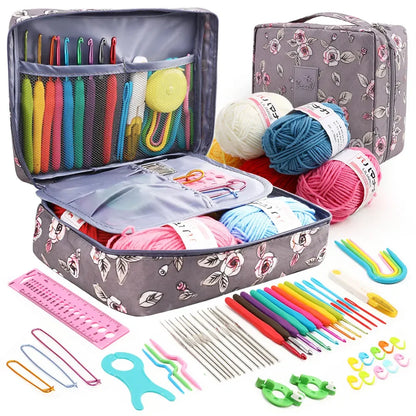 Portable Crochet Knitting Set with 59 Pieces and Storage Bag - Smarsty