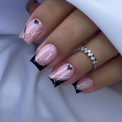 Medium Ballerina Pink Press On Nails with French Tips - Smarsty