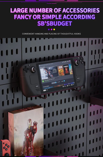 No Punching Pegboard Wall Organizer Panel Shelves For Gamer Room,bathroom,kitchen Storage Rack Organizer Pegboard Accessories by Smarsty