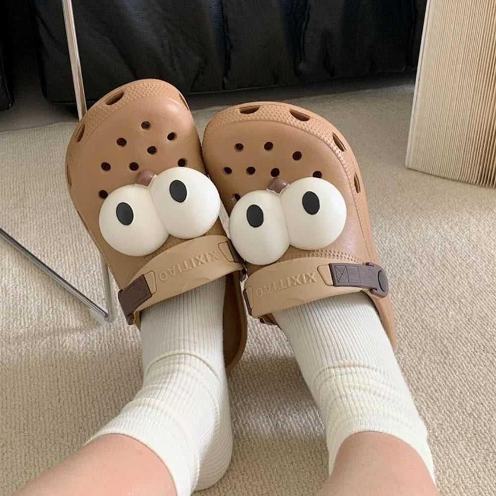 2PCS Shoe Charms DIY 3D Cute Funny Big Eyes Shoe Decorations Accessories Charms for Clogs Bogg Bag Slides Sandals