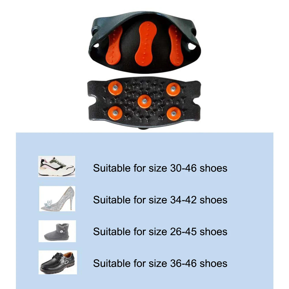 5-Stud Climbing Crampons Anti Slip Mountaineering Cleats Unisex Snow Claw Shoe Covers Walking Hiking Accessories - Smarsty