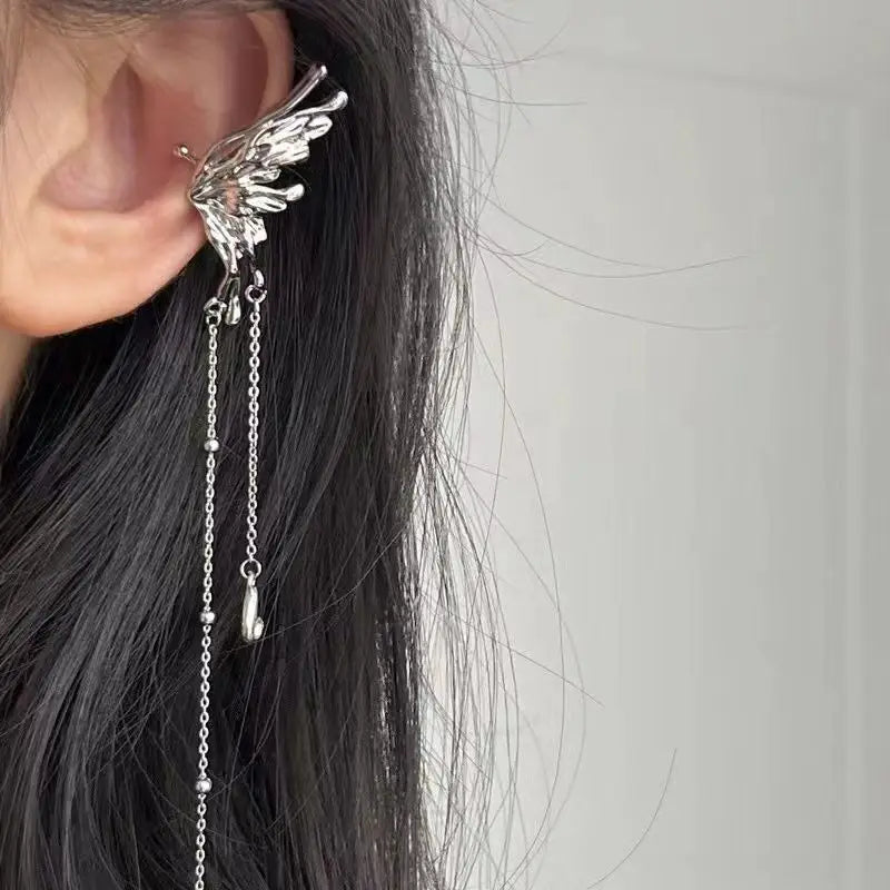 Y2K Fairy Butterfly Ear Clips with Trendy Tassels for Women - Smarsty