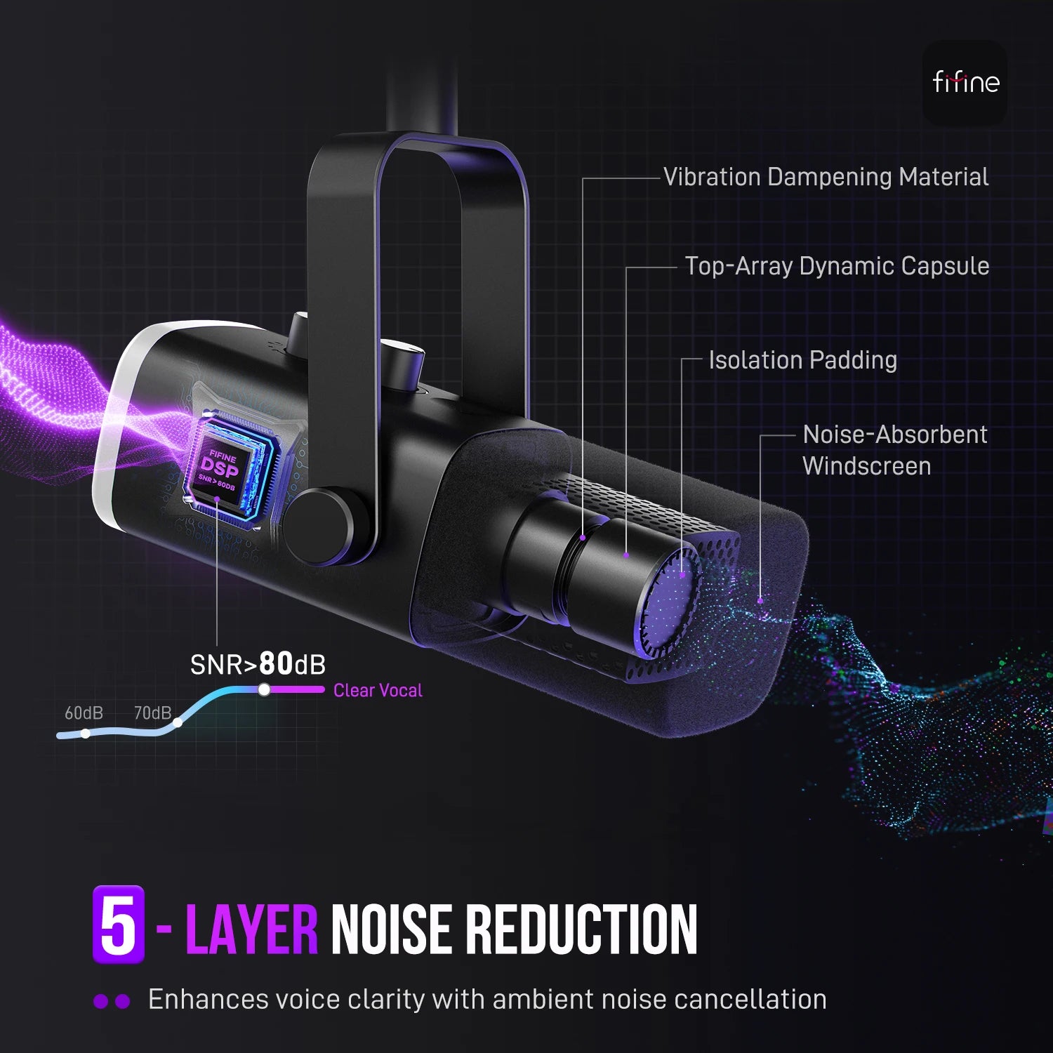FIFINE USB XLR Dynamic Microphone for Gaming and Streaming - Smarsty