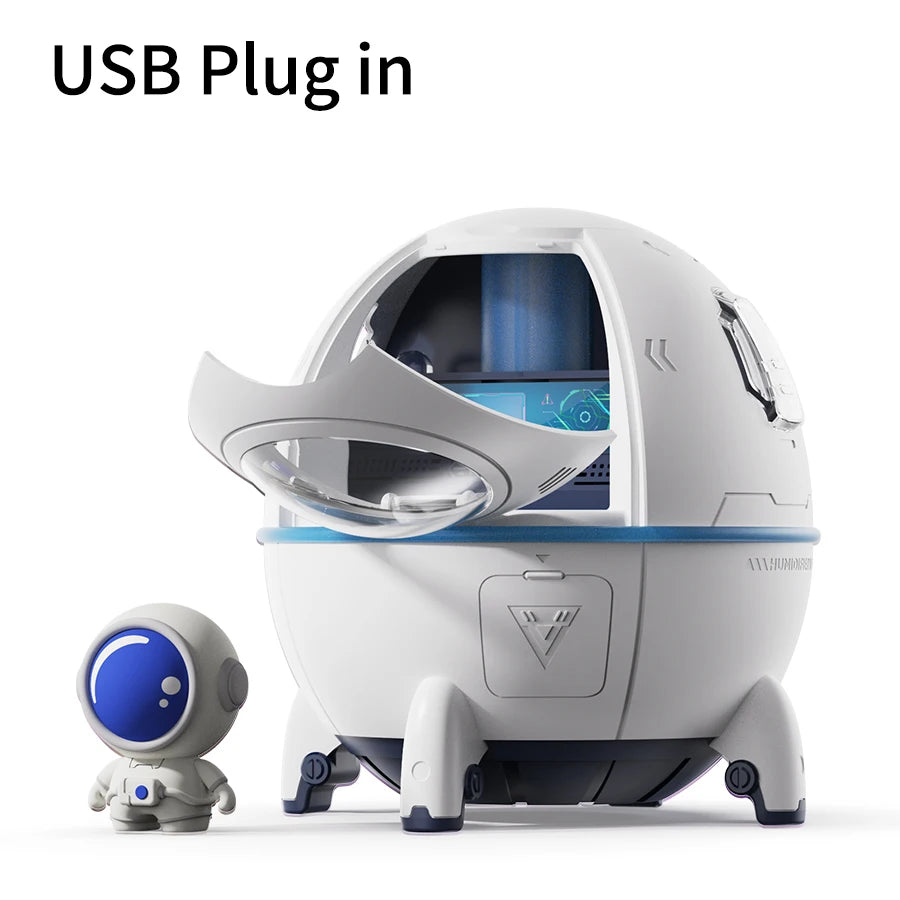 USB Rechargeable Space Capsule Air Humidifier with Colorful Light - Smarsty
