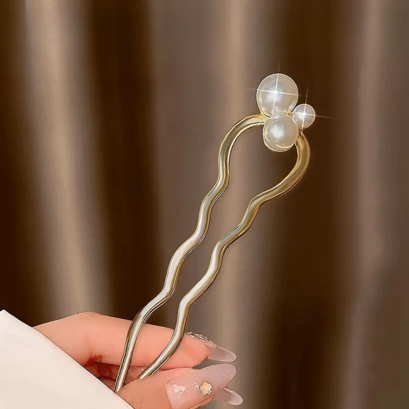 Korean Pearl Hairpins for Elegant Bun Styling - Smarsty