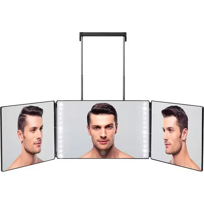 Trifold LED Makeup Mirror with Adjustable Height - Smarsty