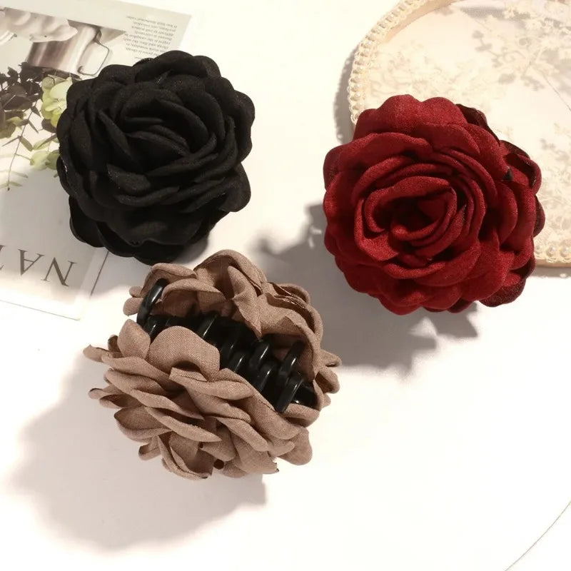 16 Color Rose Flower Hair Claw Clips Medium Secure Grip - Smarsty