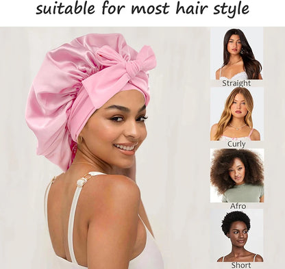 Adjustable Satin Sleeping Hat Elastic Tie For Hair Care - Smarsty