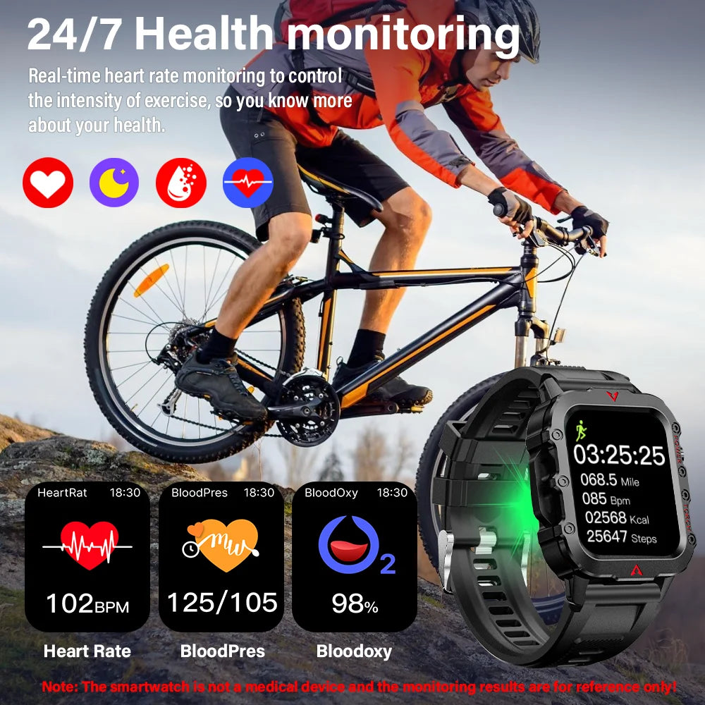 LAXASFIT Men Sports Smart Watch with Blood Oxygen Monitor - Smarsty