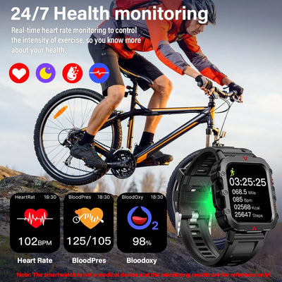 LAXASFIT Men Sports Smart Watch with Blood Oxygen Monitor - Smarsty