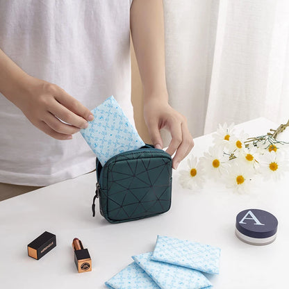 Waterproof Leather Sanitary Napkin Storage Bag With Zipper - Smarsty