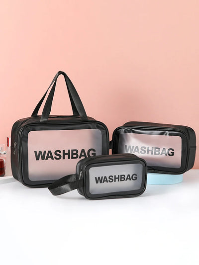 Semi Transparent PVC Makeup And Toiletries Bag With Capacity - Smarsty