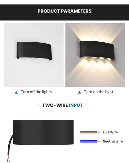 Modern LED Wall Light Waterproof for Home and Garden - Smarsty