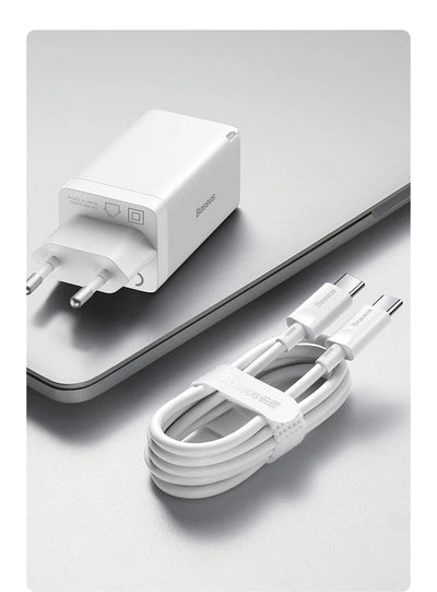65W GaN USB C Charger Dual Ports Fast Charge Travel - Smarsty