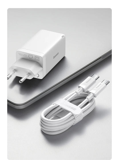 65W GaN USB C Charger Dual Ports Fast Charge Travel - Smarsty