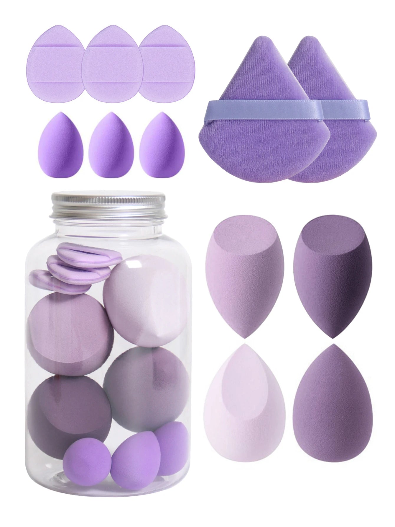 12Pcs Latex-Free Makeup Sponge Set for Flawless Application - Smarsty
