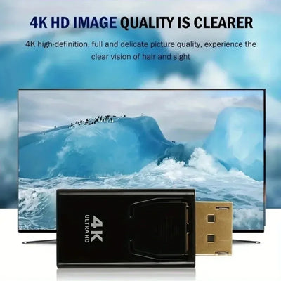 4K DP DisplayPort to HDMI-compatible Adapter Converter Display Port DP to HDMI-compatible HDTV Adapter Video Audio Laptop PC - Smarsty