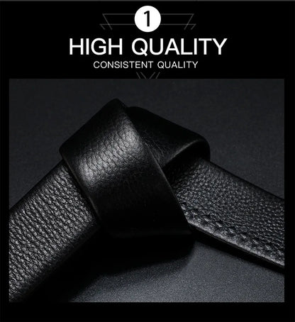 Business Men Leather Belt Automatic Buckle Durable - Smarsty