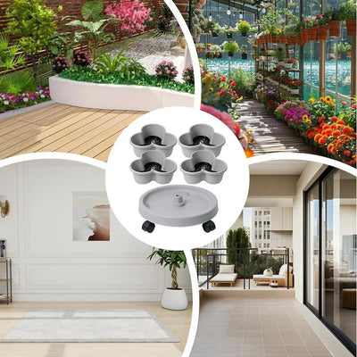 Plastic Stackable Vertical Flower Pot Multi-layer Garden Planter Tower with Movable Casters for Strawberry vegetable Frame Grow