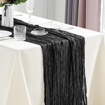 Boho Cheesecloth Table Runner Set for Elegant Events - Smarsty