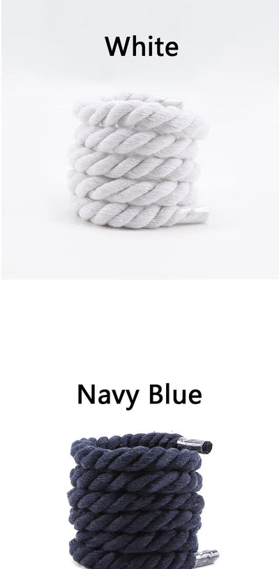 Quality Round Shoelaces Colorful 1CM Thicker Cotton Shoelace Running Sneakers Laces 1Pair 100/120/140CM Boots Shoe laces Shoes - Smarsty