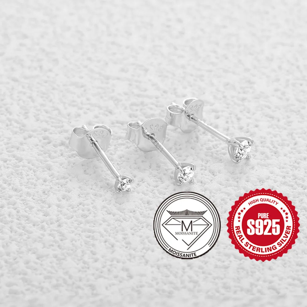 Moissanite Stud Earrings 0.5 To 1.2 Carat Sterling Silver - Smarsty