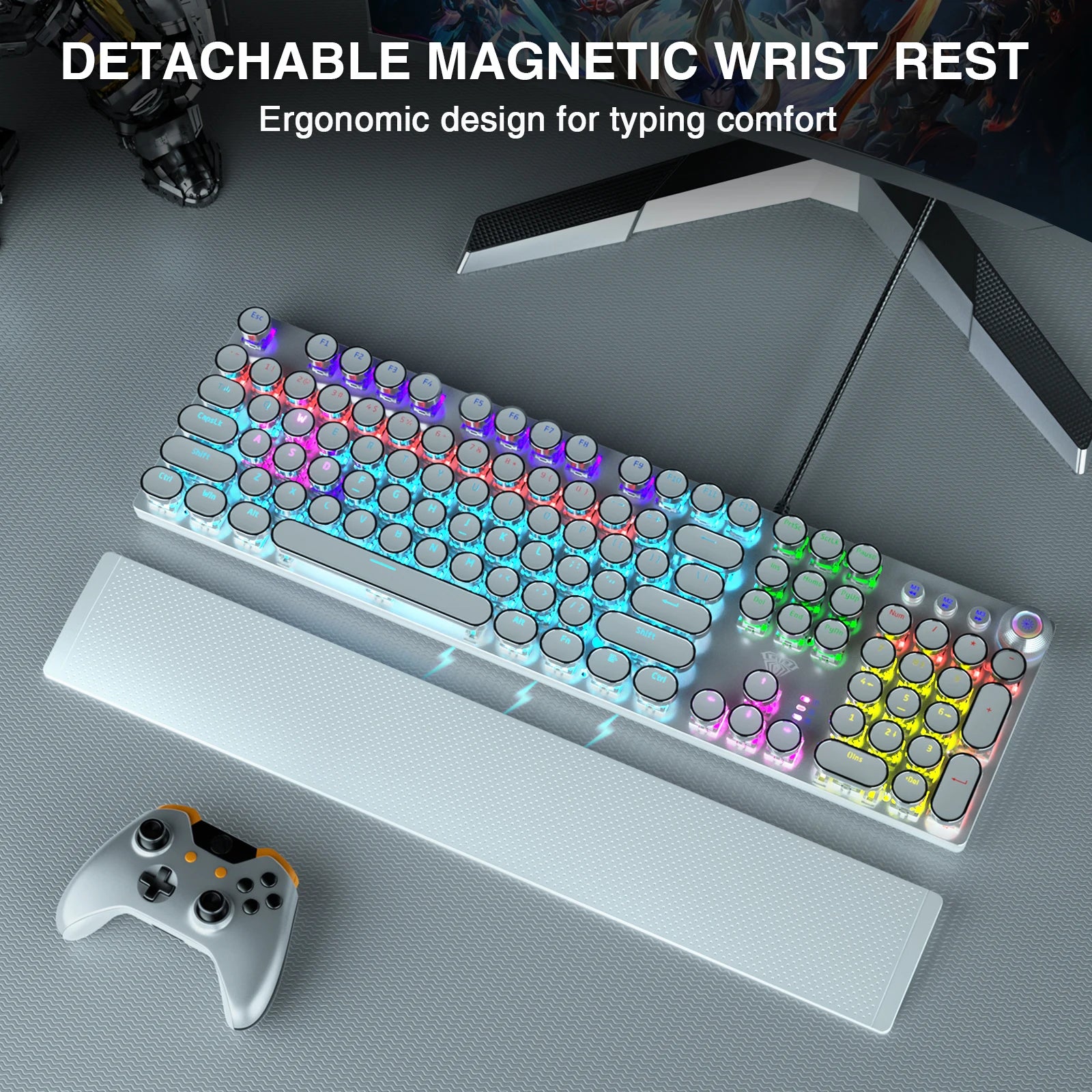 Mechanical Keyboard Blue Switch RGB Backlit Ergonomic