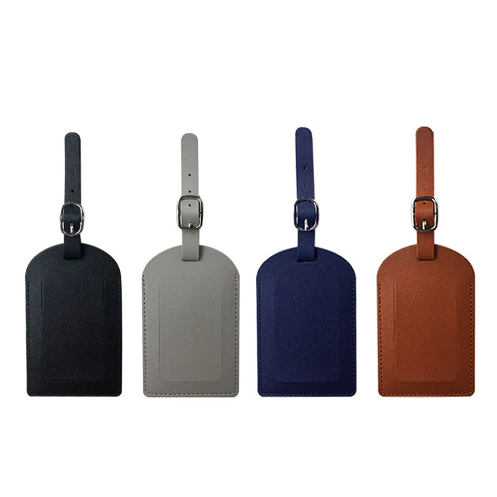 Personalize Initials Luggage Tag Custom Letters Men Women Suitcase Name Tag PU Airplane Labels Engrave Logo Travel Accessories - Smarsty