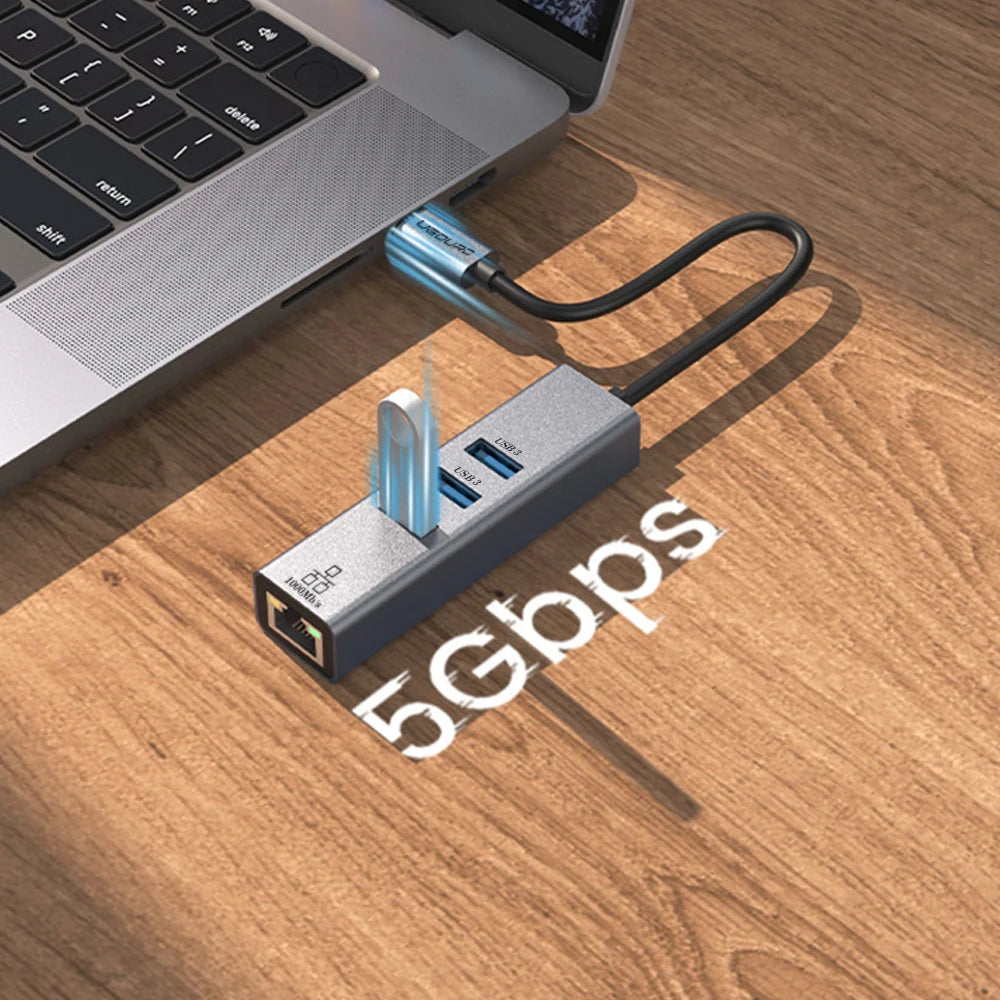 USB C Hub Docking Station With Gigabit Ethernet 100W Charge