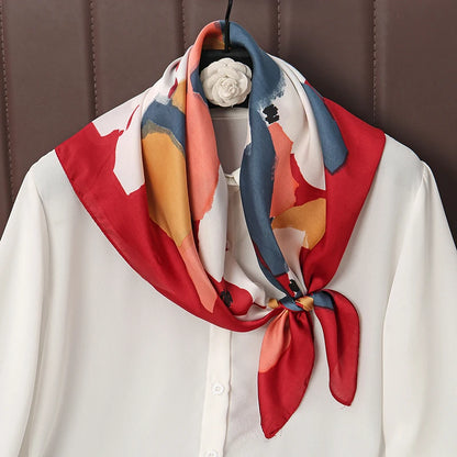 Luxury Silk Scarf Women Satin Shawl Sun Protection Wrap - Smarsty