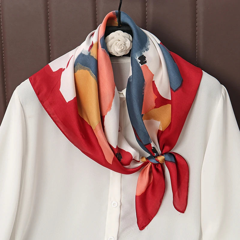 Luxury Silk Scarf Women Satin Shawl Sun Protection Wrap - Smarsty