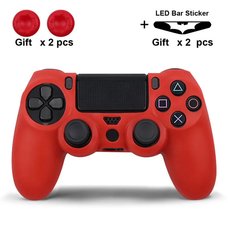 Silicone Skin Case for PS4 Controller with Grip Caps - Smarsty