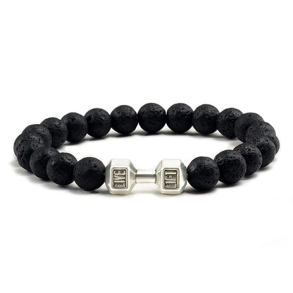 Natural Stone Dumbbell Bead Bracelet for Energy and Style - Smarsty